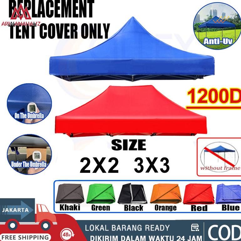 Tidak buruk selama 20 tahun Terpal Tenda Atap Tenda Lipat AtapTenda Lipat kain tenda 3x3/2x2 Terpal 