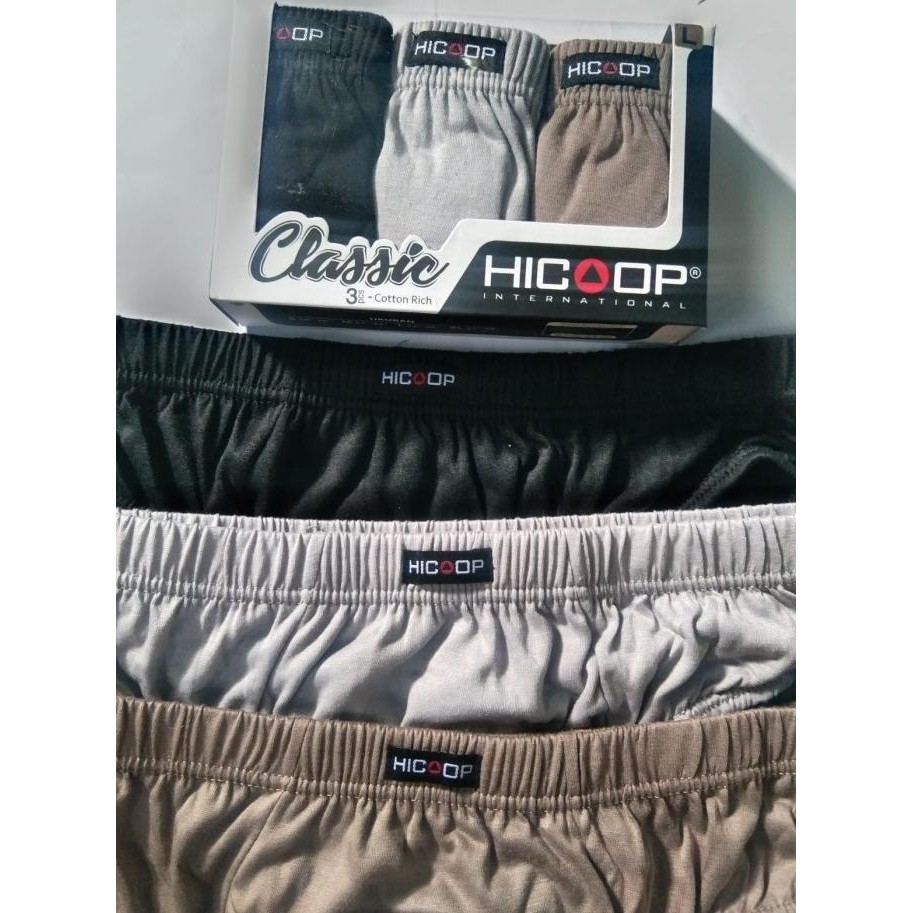 Celana Dalam Pria Isi 3Pcs Bahan Katun Size M L Xl Merek Hicoop Best Seller