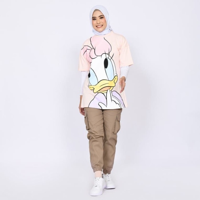 Kaos Zara wanita Disney Donald Daisy Duck/T-shirt wanita kaos atasan