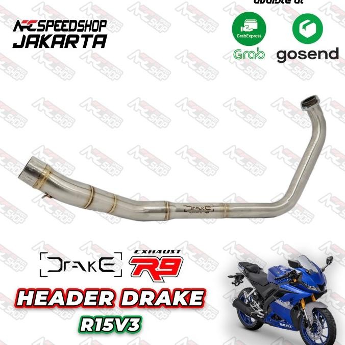 Miliki Header Knalpot R9 Drake Yamaha R15V3 Leher Knalpot R9