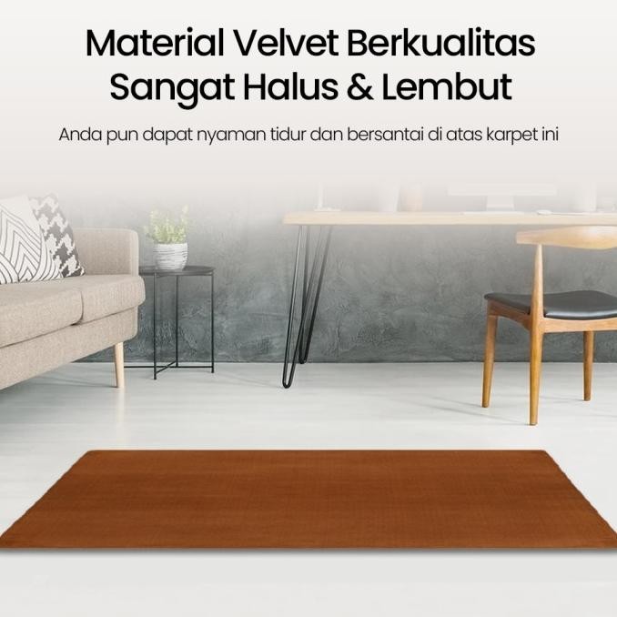 KARPET MATRAS BULU BESAR PANJANG KARPET LANTAI RUANG TAMU COKLAT