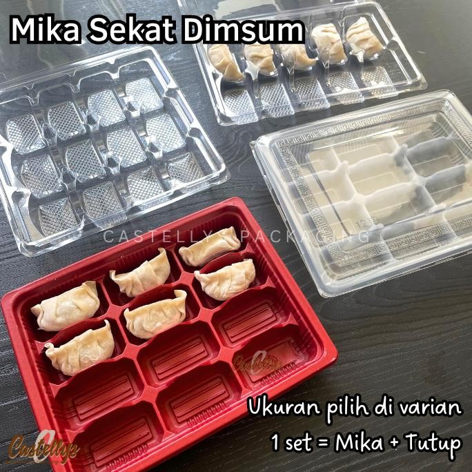

:<:<:<:<] Tray Mika Sekat + Tutup Pangsit Siomay Gyoza Dumpling Swie Kiaw Dimsum dll
