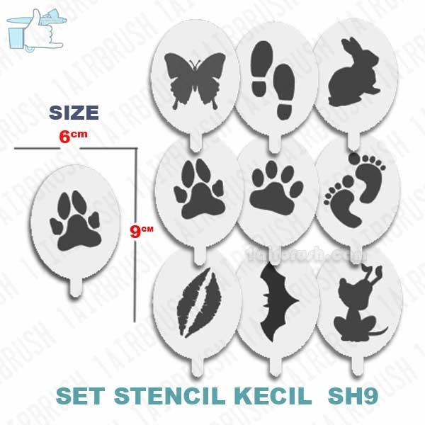 

TERBARU Stencil Cetakan Gambar set kecil Airbrush SH9