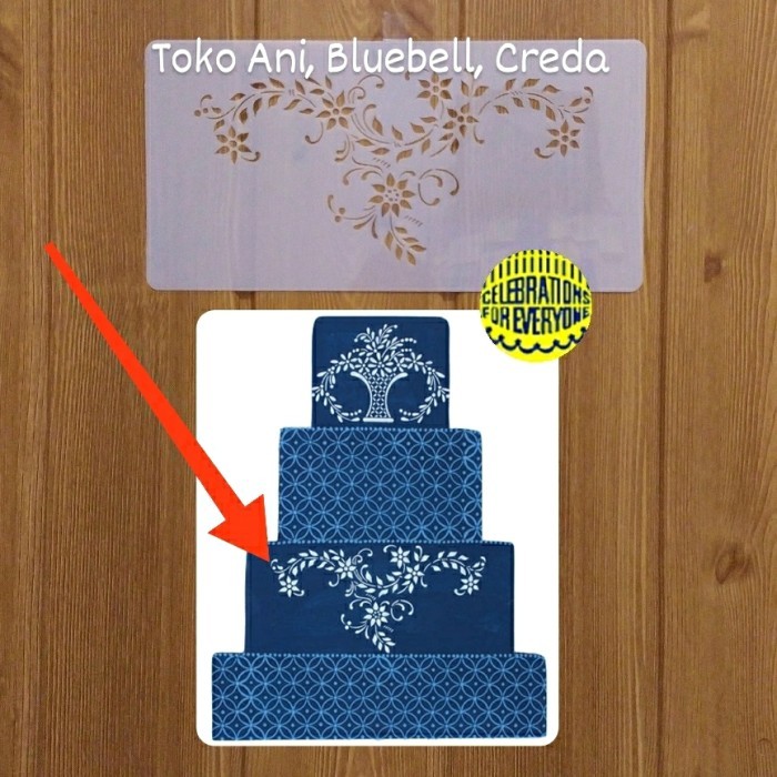 

TERBARU Designer Stencil : Wedding Garland Cake Side , 9.5 x 19.3 cm.