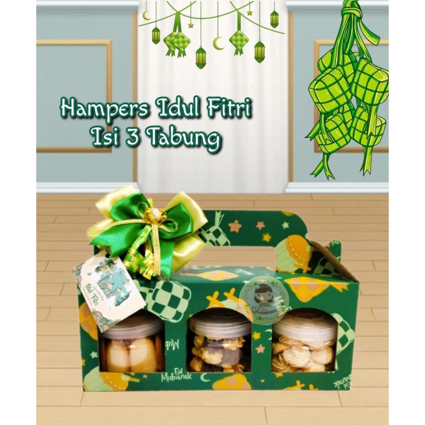 

IF16 Parsel hampers kue kering lebaran isi 3 toples nastar , sagu keju