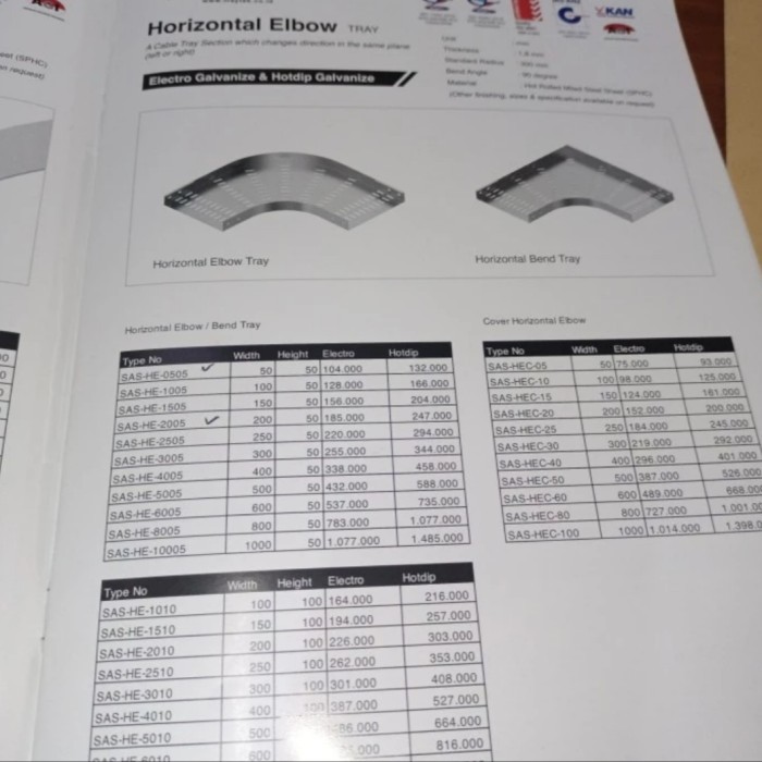 

Elbow tray horizontal 100x50