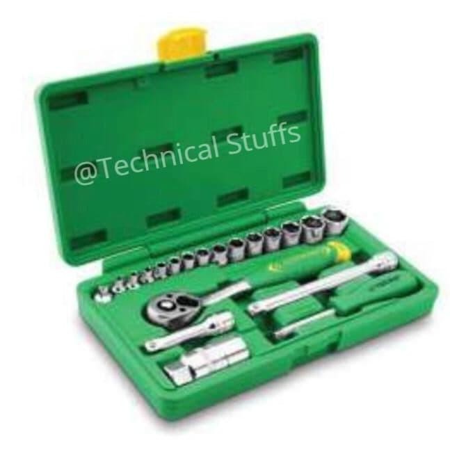 KUNCI SOK SET TEKIRO 21 PCS / SOCKET WRENCH 1/4" - 3/8" TEKIRO 21PCS '