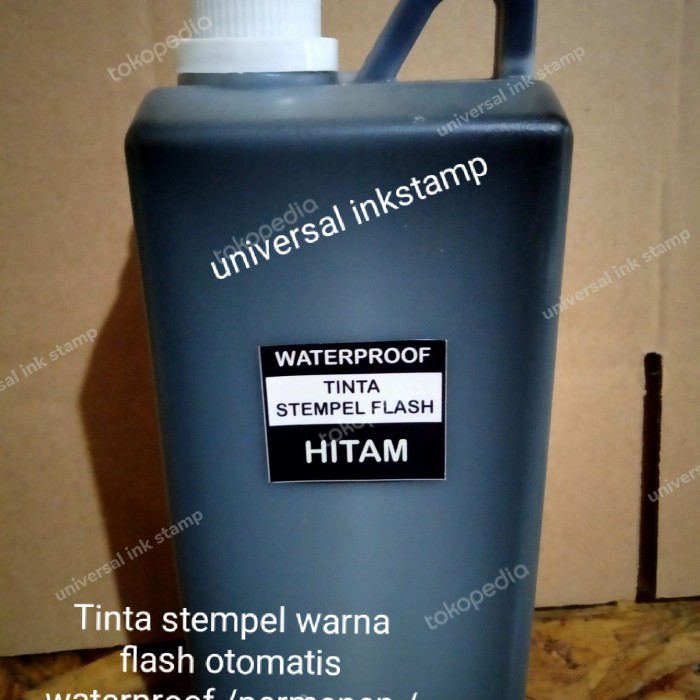 

Tinta stempel Flash WATERPROOF permanen 1 Liter HITAM, TERBARU