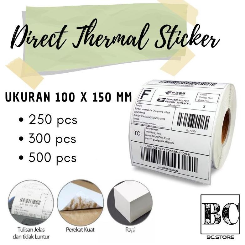 

BISA COD Kertas Thermal Sticker/Label sticker thermal 100 x 150 MM Barcode UK A6 Murah ru-8