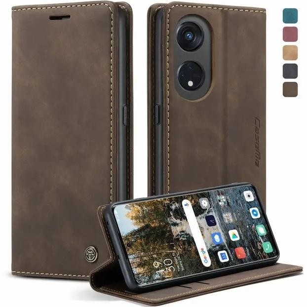 Siap Kirim OPPO RENO 8T 5G Flip Wallet Leather Case Cover Sarung Dompet CASEME