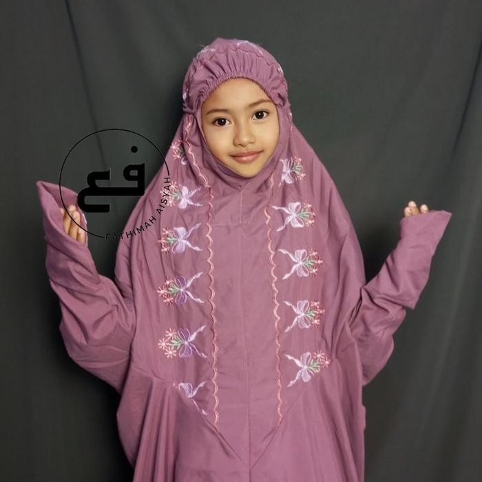 Mukena Anak Terusan Pita Anak Bordir Tanggung Remaja Sd Smp Asli 100%