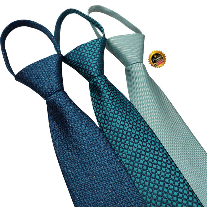 Dasi biru tosca dasi instan siap pakai dasi kantor pria dasi zipper