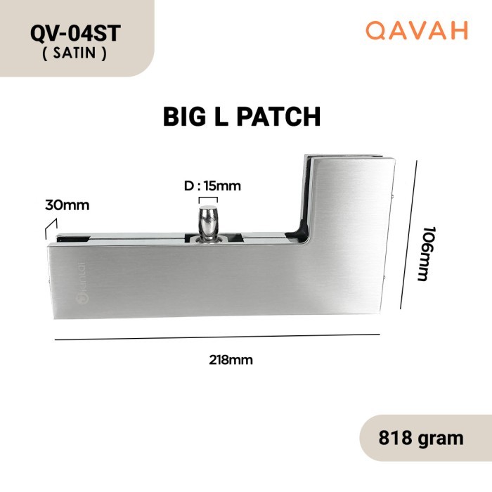 Big L Patch Fitting - Penjepit Engsel Pintu Kaca Atas L Panel Kaca