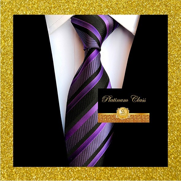Dasi ungu tua garis platinum class