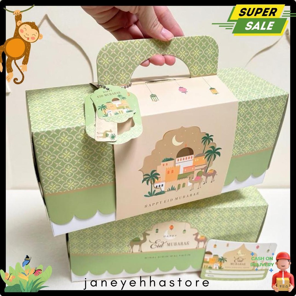 

5 Set Box Tenteng Chana 27.5X9.5X13Cm Box Lebaran Idul Fitri 3 Toples 500/600/800Ml Mr1 Diskon Setengah Harga