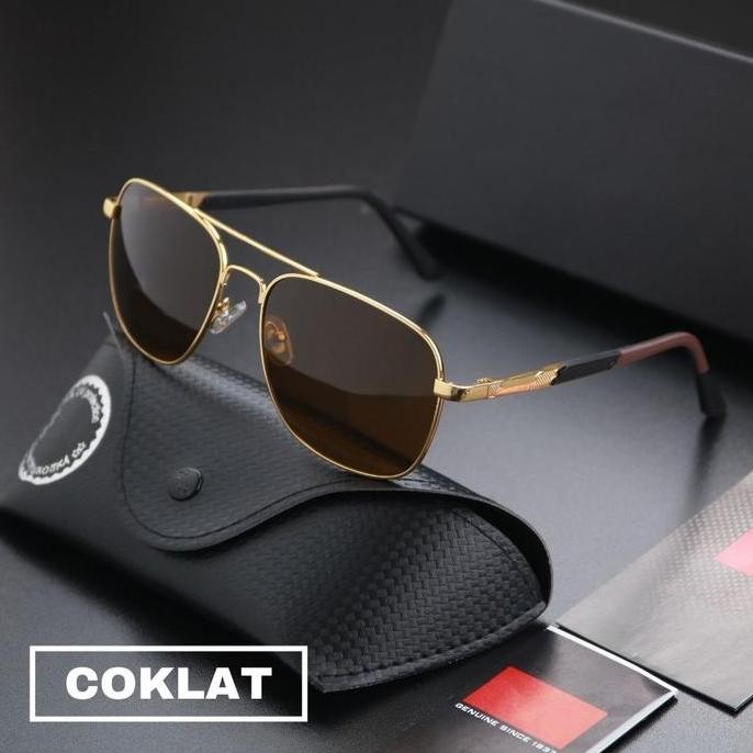 Siap Kirim Free Dompet&Lap-6103Kacamata Hitam Original Fashion Pria, Lensa Kaca Asli Kacamata Cocok 