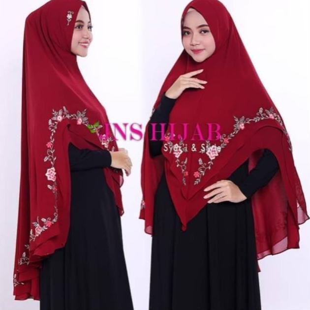 Spesial Premium Khimar Ceruti Sahla Bordir Hijab Syari Ori Jns