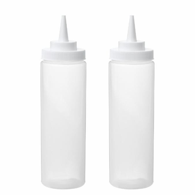 

inspirasi 2pcs botol pencet plastik wadah saos&kecap transparan 330cm termurah
