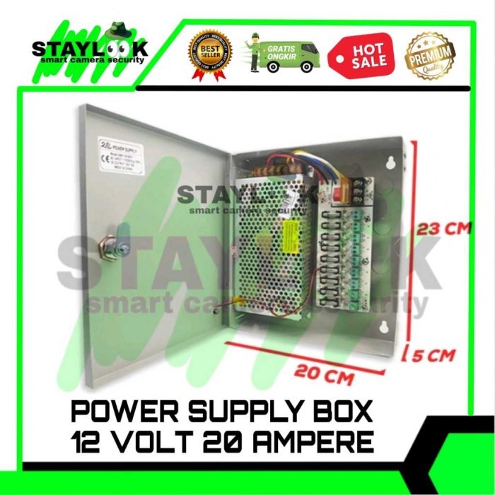 PSU Power Supply CCTV 12V 20A Box -PSU Box CCTV