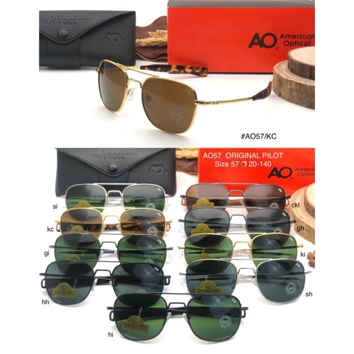 Kacamata AMERICAN OPTICAL AO SIZE 57 Pilot Aviator Cokelat