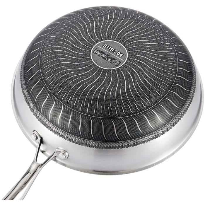Oxone Honeycomb Wajan Wok Pan Anti Lengket Stainless Steel