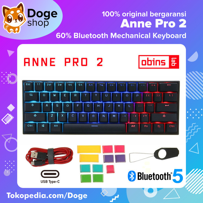 Anne Pro 2 Mechanical Keyboard 60% Wireless Bluetooth (Alt. Gk61 Rk61)