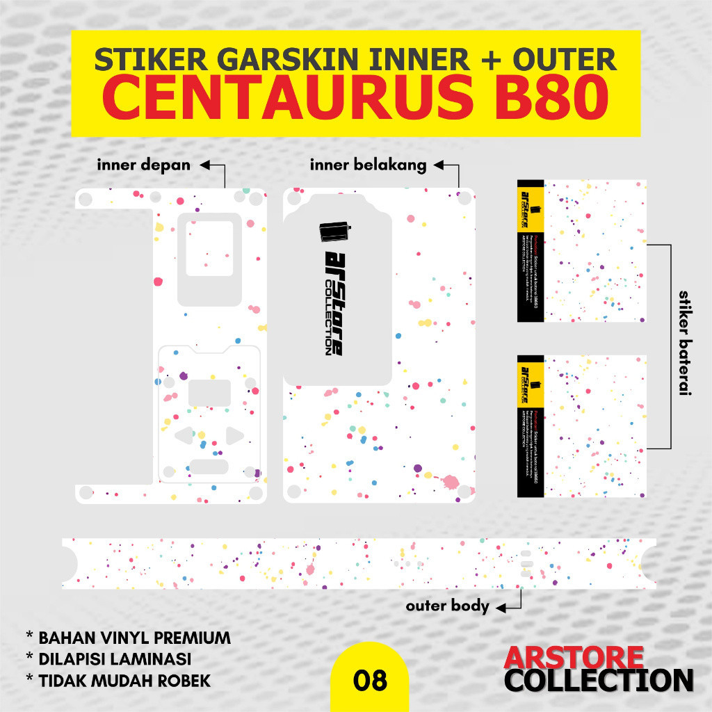 

Premium Cut - Arstore Stiker Inner Set B80 008 Garskin Stiker / Case Custom Terlaris 2PCS/ Fullbody