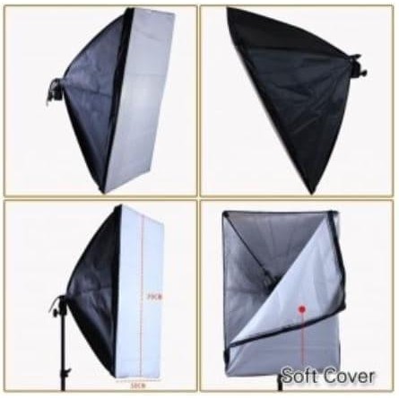 PAKET LAMPU LIGHTING STUDIO SOFTBOX E-27 BREKET DAN STAND SOFTBOX FR2