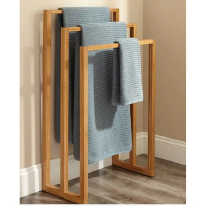 Rak Handuk kayu (kayu kuat mahoni solid) gantungan handuk kamar mandi