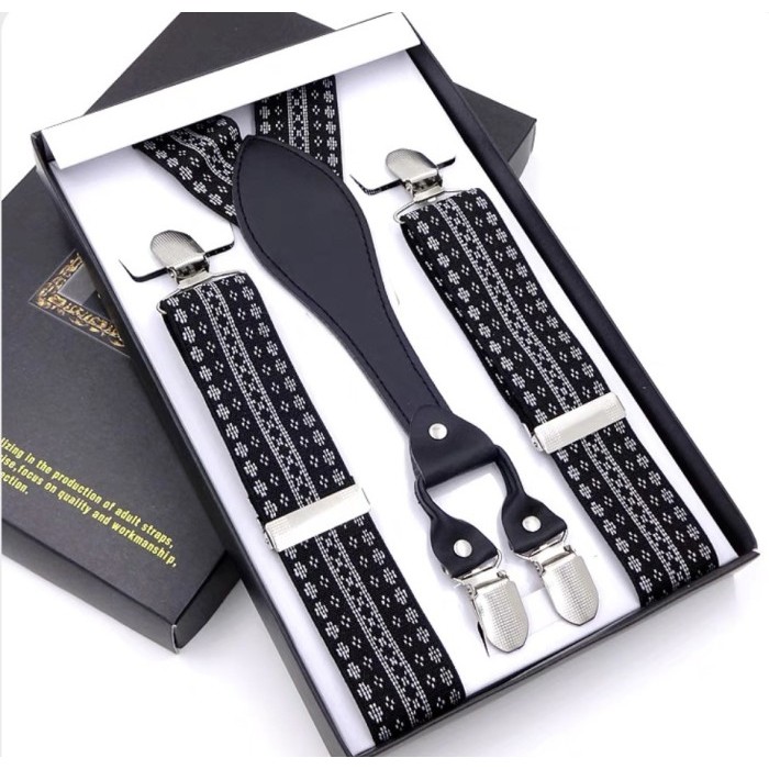 Suspender Pria Suspender Dewasa Jepit 4 Motif