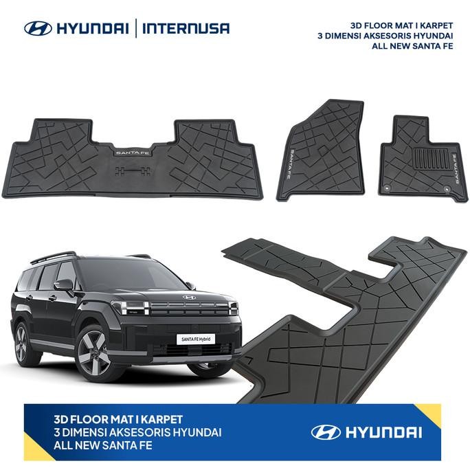3D FLOOR MAT I KARPET 3 DIMENSI AKSESORIS HYUNDAI ALL NEW SANTA FE
