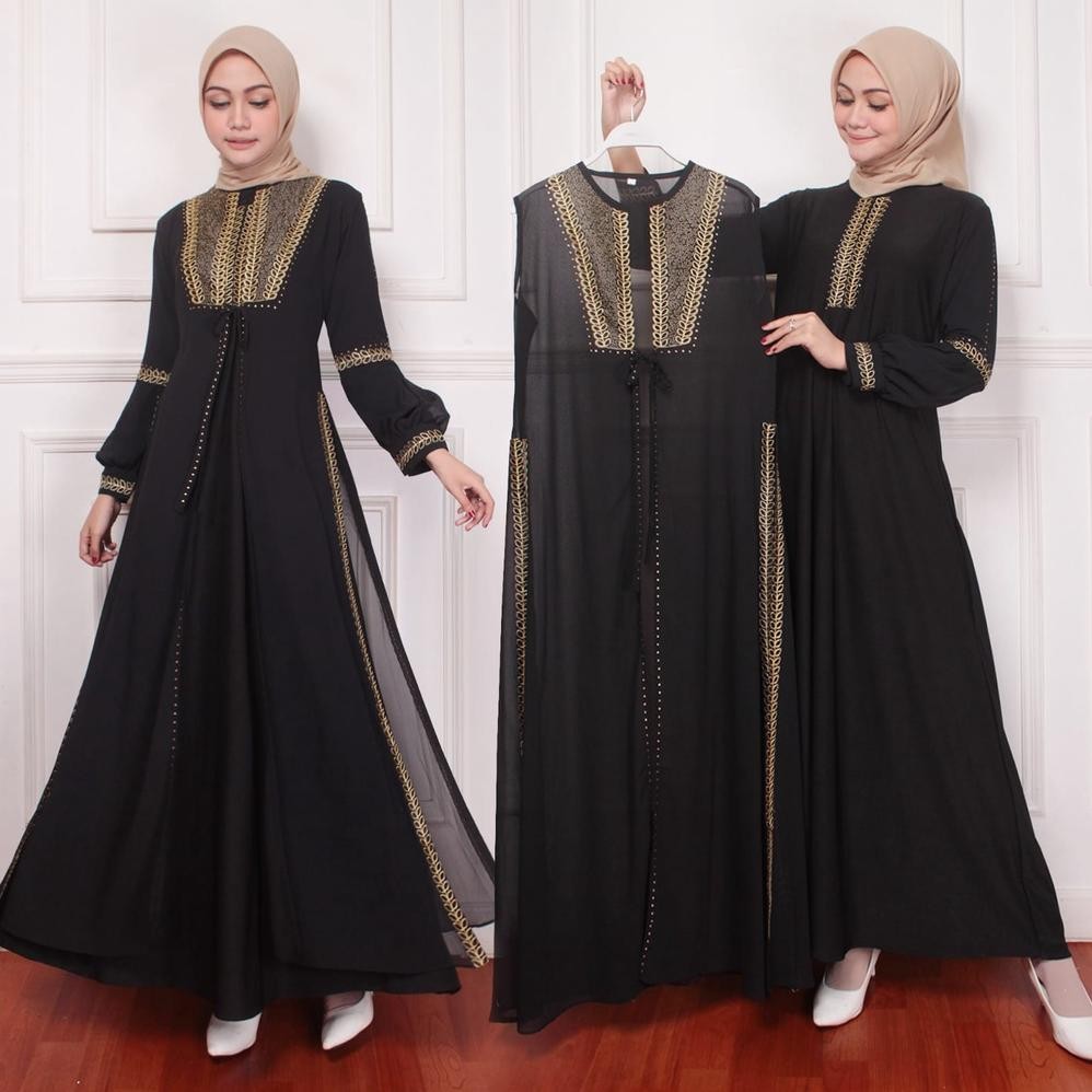 MUSLIM - LARRISSA - Gamis Abaya Turkey / Baju Muslim / Gamis Kekinian / Gamis Model Terbaru / Gamis 
