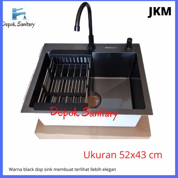 KITCHEN SINK STAINLESS HITAM BLACK 5243 / PAKET KITCHEN SINK -JKM