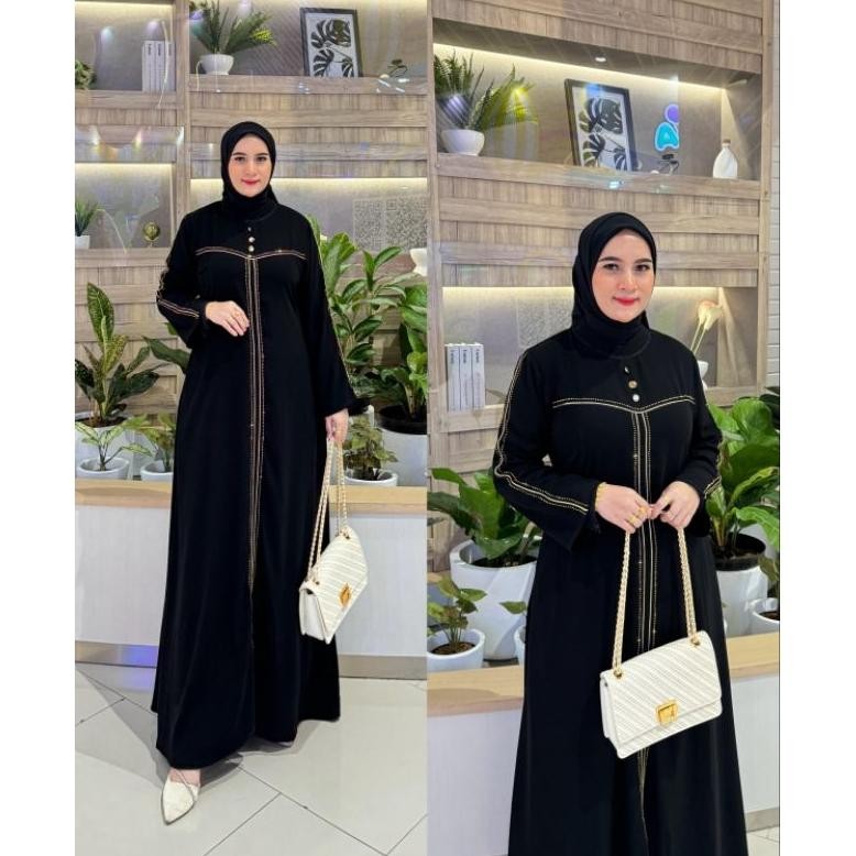 MUSLIM - /ABAYA CEOLOGYNE BY NASYA FASHION/GAMIS HITAM/GAMIS ABAYA TERBARU/GAMIS PESTA MEWAH ELEGAN/