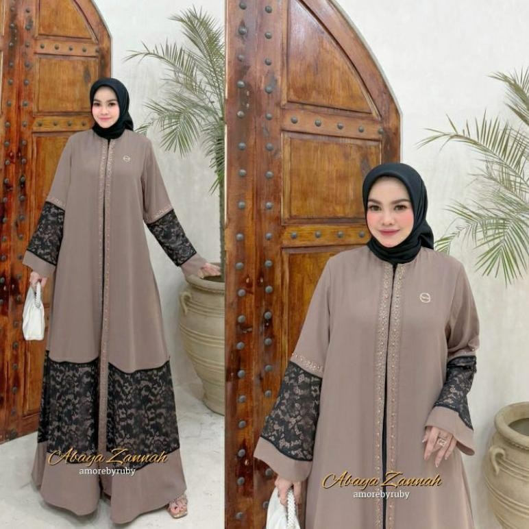 MUSLIM - gamis modern abaya brokat manik swarovsky produk Amore by Ruby edisi abaya Jannah dress ter