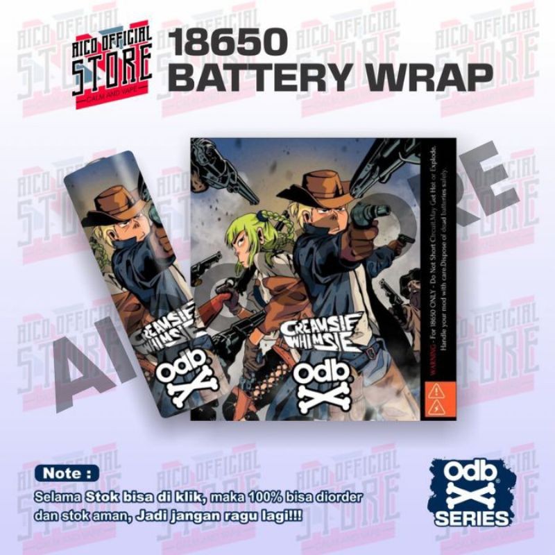 

Premium Cut - Famstore Stiker Wrap Baterai 18650 O D B X Kremsi Whimse Untuk Melindungi Dan Memperindah Tampilan 4 Garskin Stiker / Case Custom Terlaris 2PCS/ Fullbody