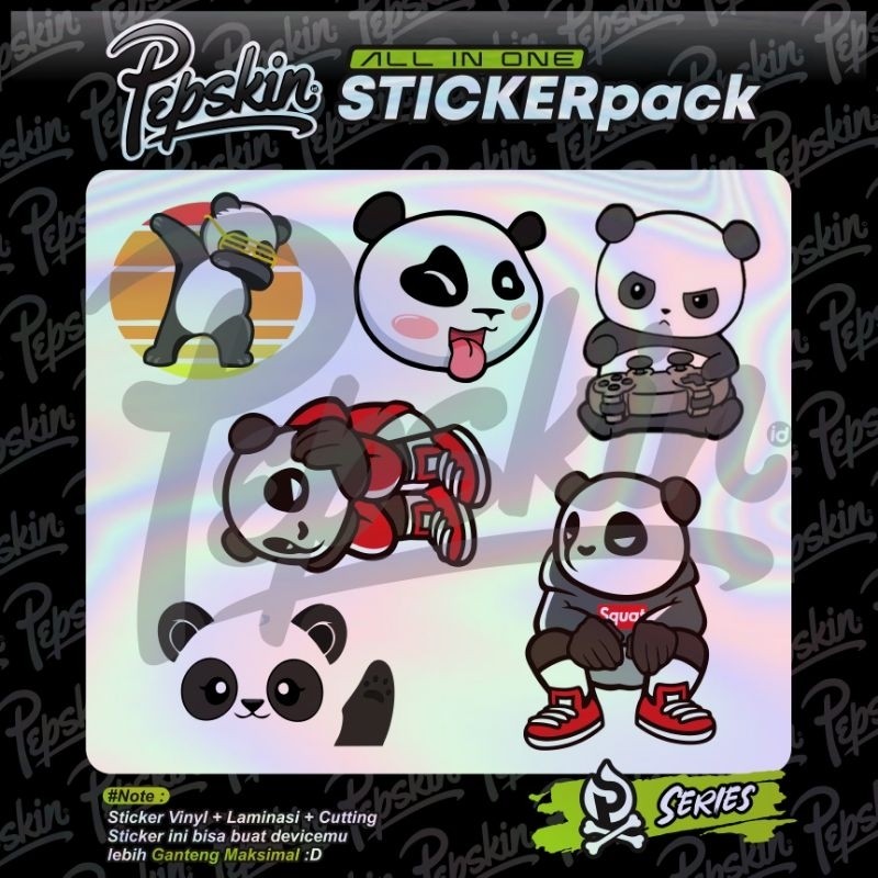 

Premium Cut - Pack Hologram Hype Panda Garskin Stiker / Case Custom Terlaris 2PCS/ Fullbody