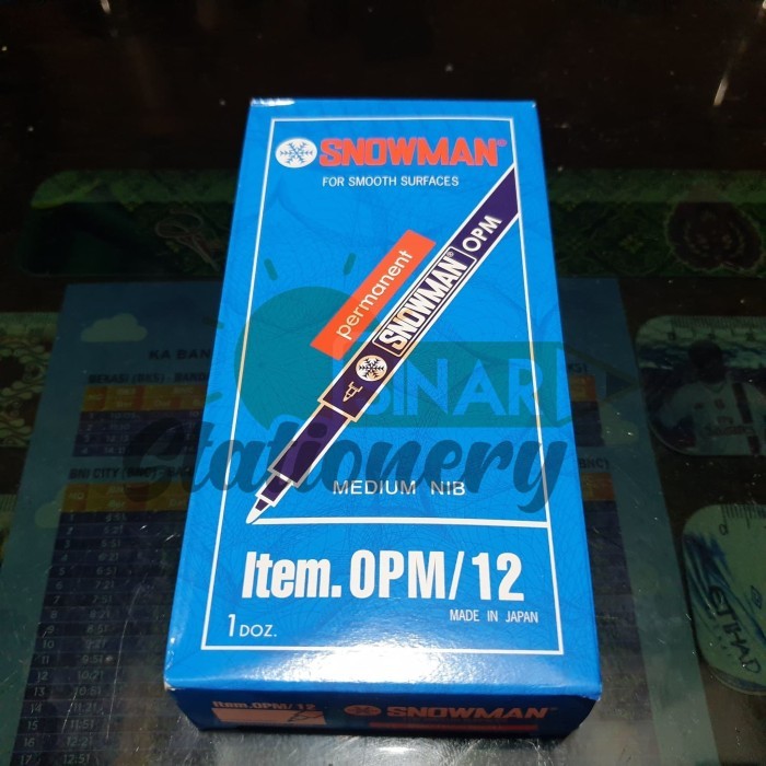 

Pen opm/12 hitam snowman 1pak isi 12pc