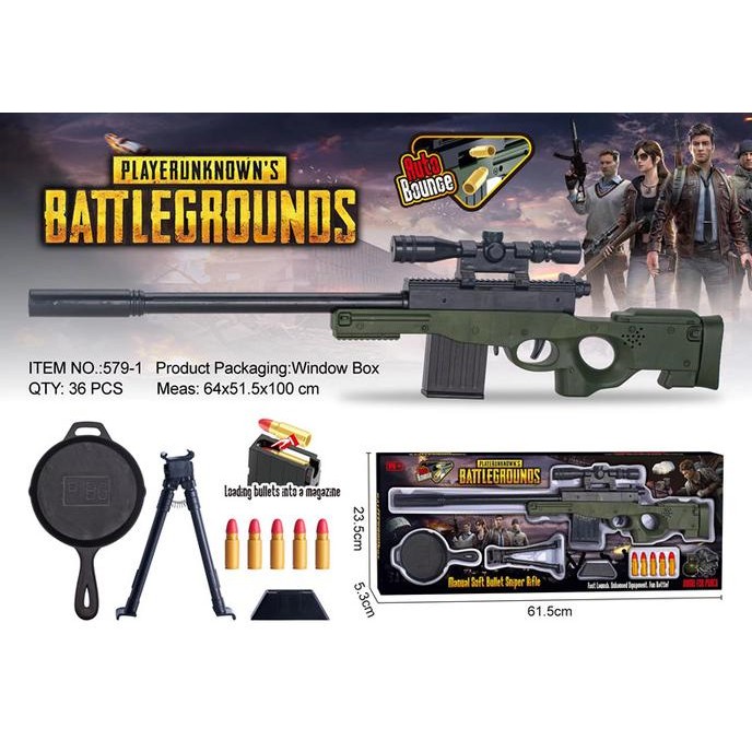 Mainan Anak Tembak Sniper Magnum AWP Soft Bullet Gun PUBG Auto Bounce