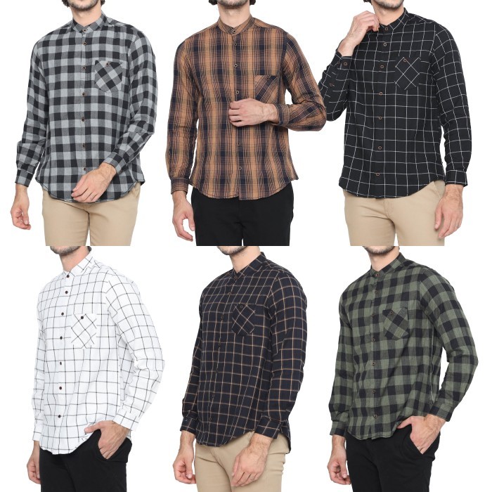 KOKO SHANGHAI FLANEL PRIA LENGAN PANJANG SHANGHAI MOTIF KOTAK KOTAK