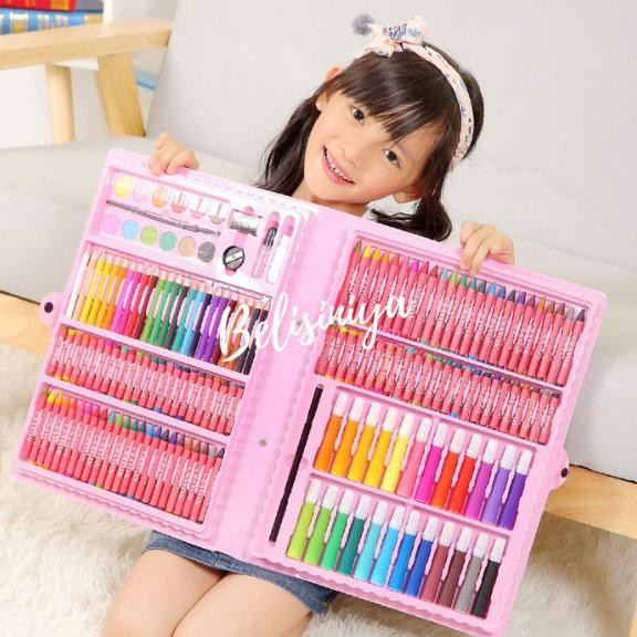 

CRAYON KERAYON ANAK SET ISI 168 PCS ALAT LUKIS ANAK SET PENSIL WARNA