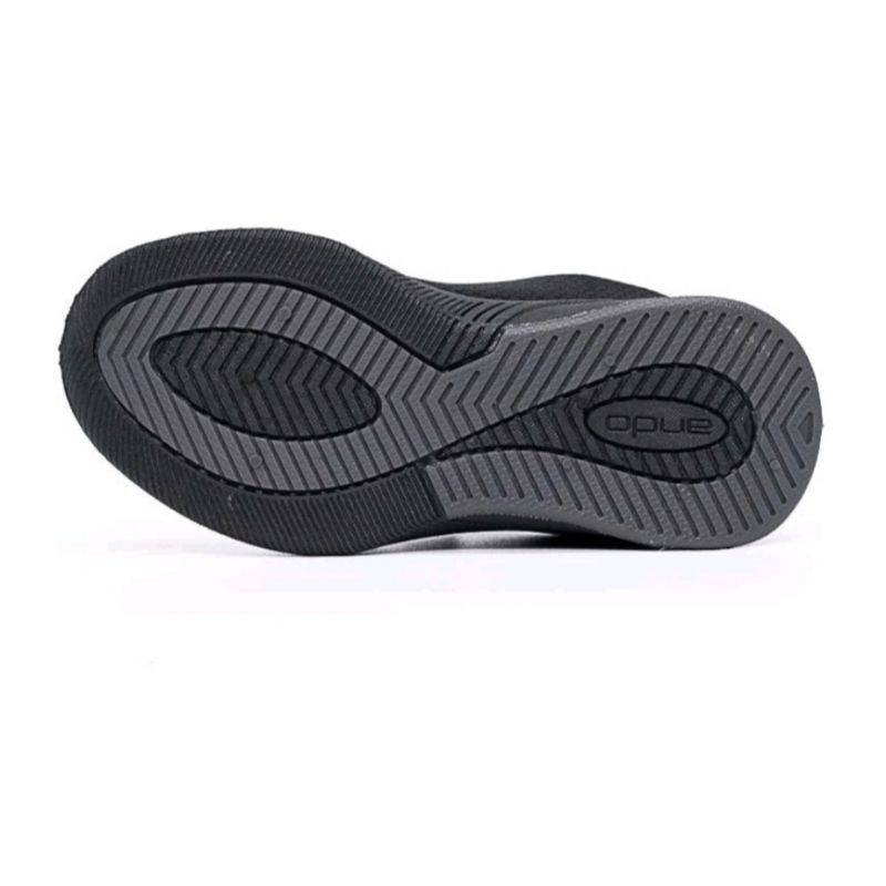Gratis Ongkir !! Ando Sepatu Anak Sekolah Cewek Cowok Kecil Tanggung Tempel Prepet Tanpa Tali Hitam