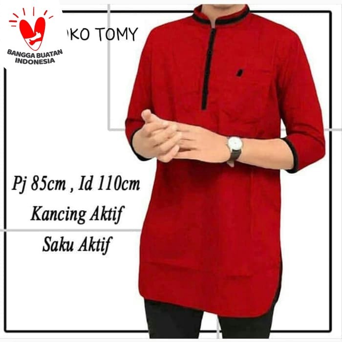 [KOKO TOMY MERAH BATA SC] KOKO PRIA KATUN MERAH BATA