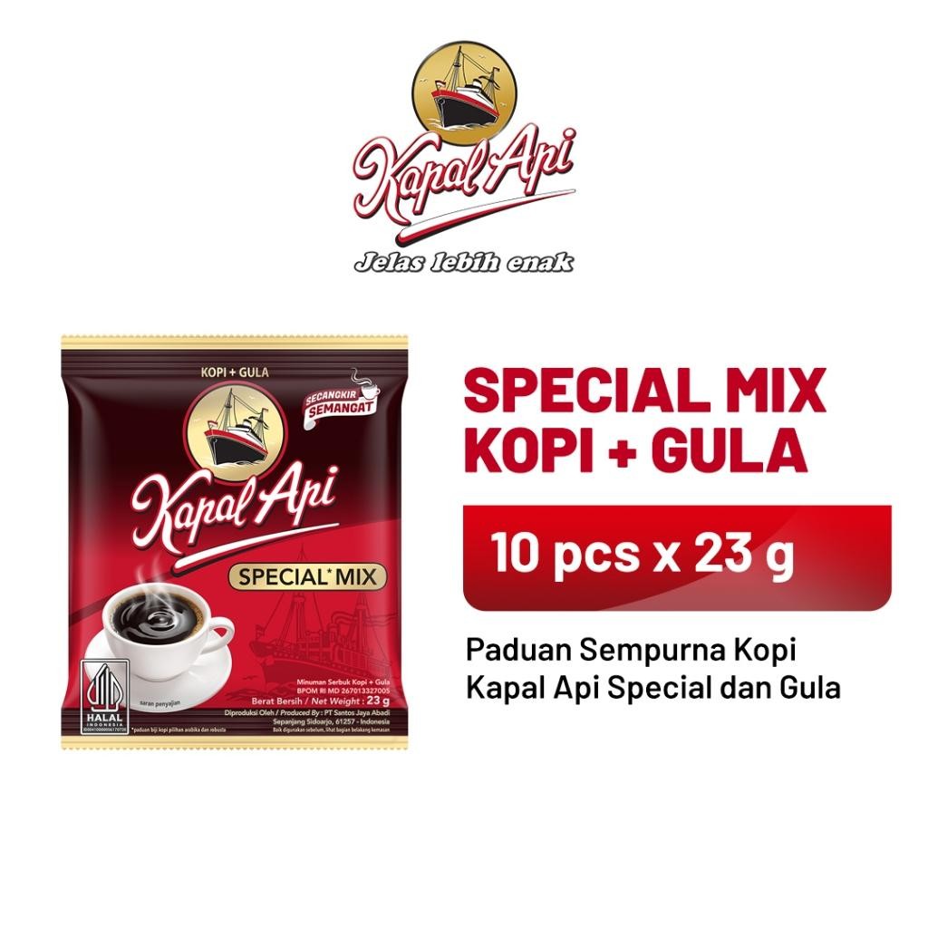 

Kopi KAPAL API Special Mix 23 gr 1 Renceng 10 Pcs murah Coffee Bubuk jelas lebih enak