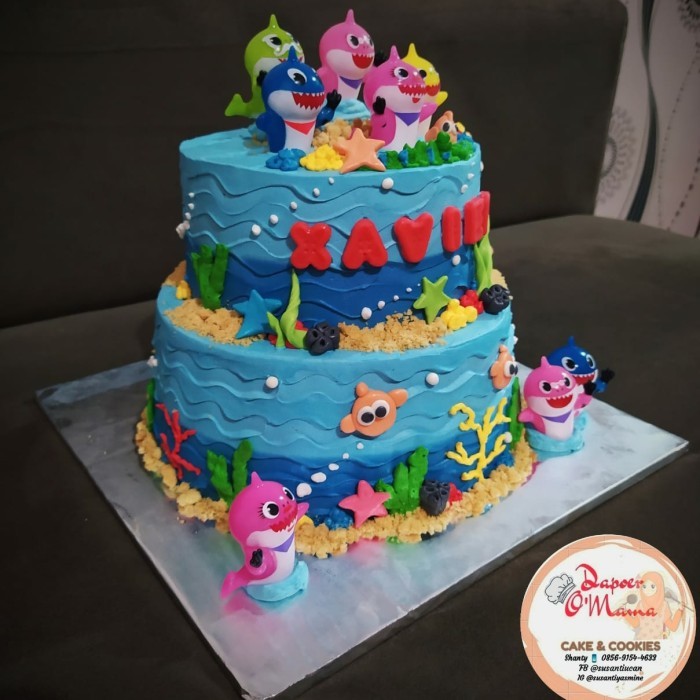 TERBARU kue ulang tahun baby shark topper mainan
