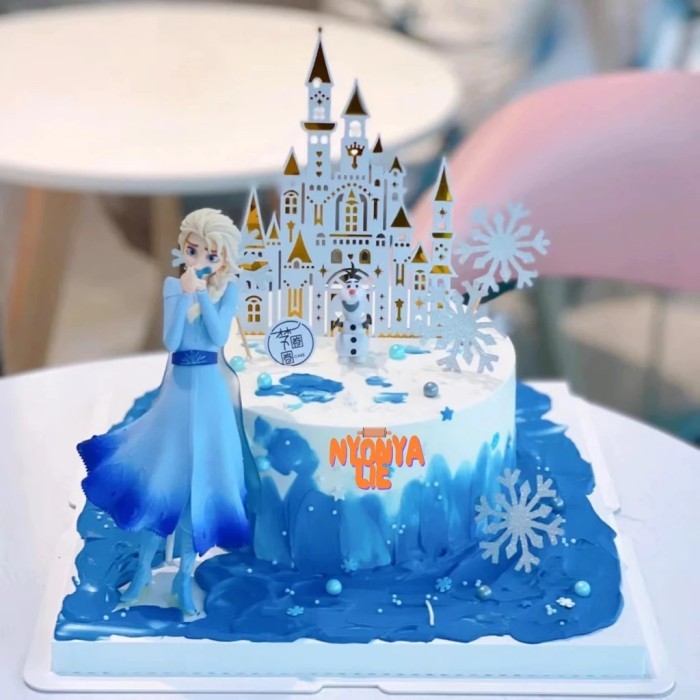 TERBARU CCF01A Cake Topper FROZEN 3D JUMBO ELSA Figure Boneka Karakter Dekor Kue Ulang Tahun Nyonya
