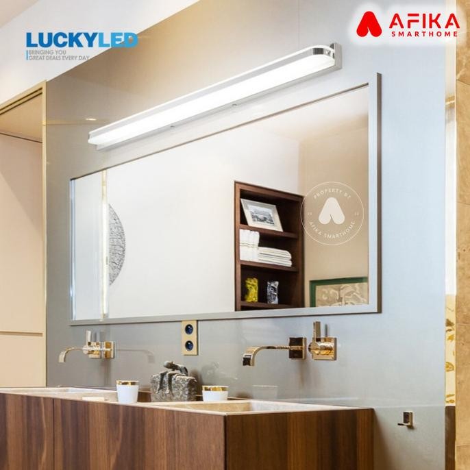 Lampu LED Cermin Kamar Mandi Tempel Dinding Panjang Stainless Steel