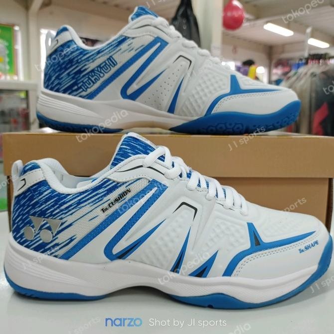 Sale Original Sepatu Shoes Badminton Bulutangkis Yonex Tokyo 2 Putih Biru