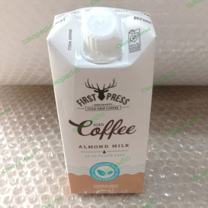 

first press ice coffee almond milk sugar free 350 ml/vegan friendly Berkualitas
