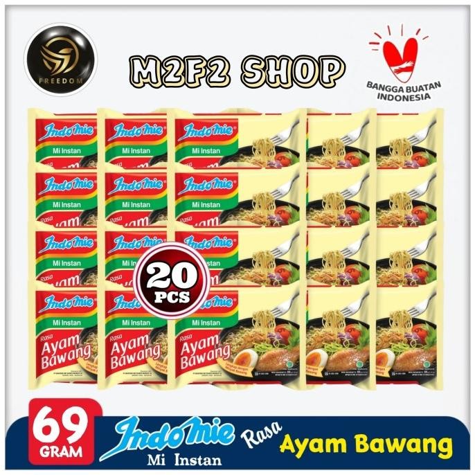 

INDOMIE MIE INSTANT KUAH RASA AYAM BAWANG | BAG - 69 GR (HARGA 20 PCS) ORIGINAL